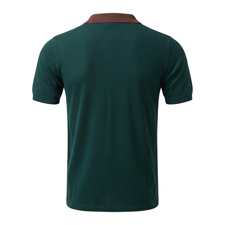 Chemise en maille à rayures contrastées et blocs de couleur pour homme - image 12