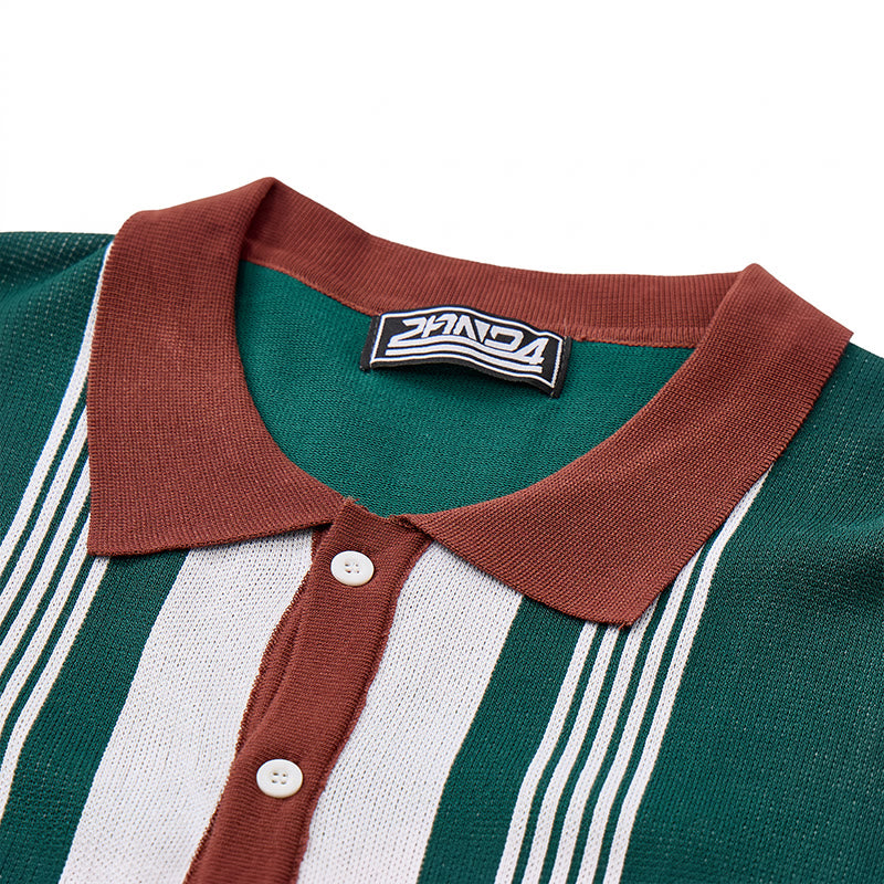 Chemise en maille à rayures contrastées et blocs de couleur pour homme - image 6