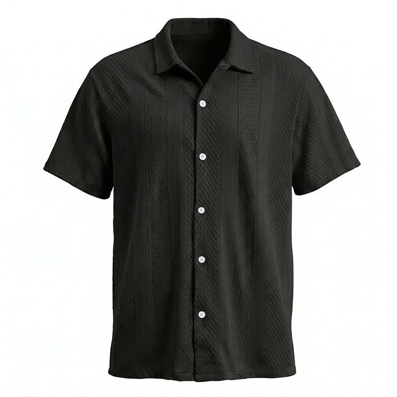 Chemise tricotée pour homme, unie, ajourée, agréable au toucher, idéale pour un usage quotidien en ville. - image 15