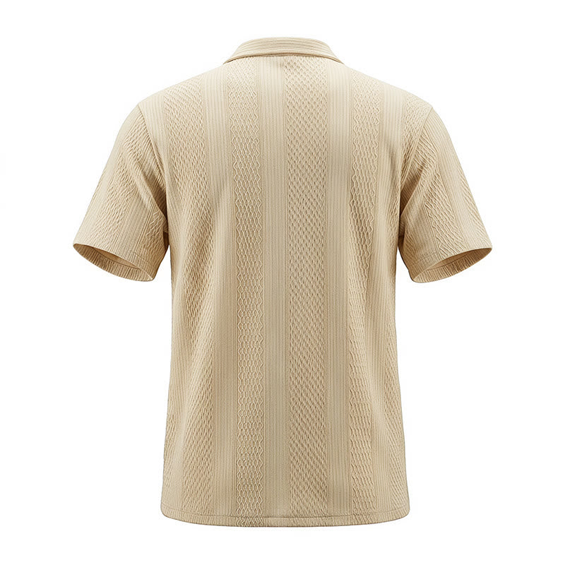 Chemise tricotée pour homme, unie, ajourée, agréable au toucher, idéale pour un usage quotidien en ville. - image 14