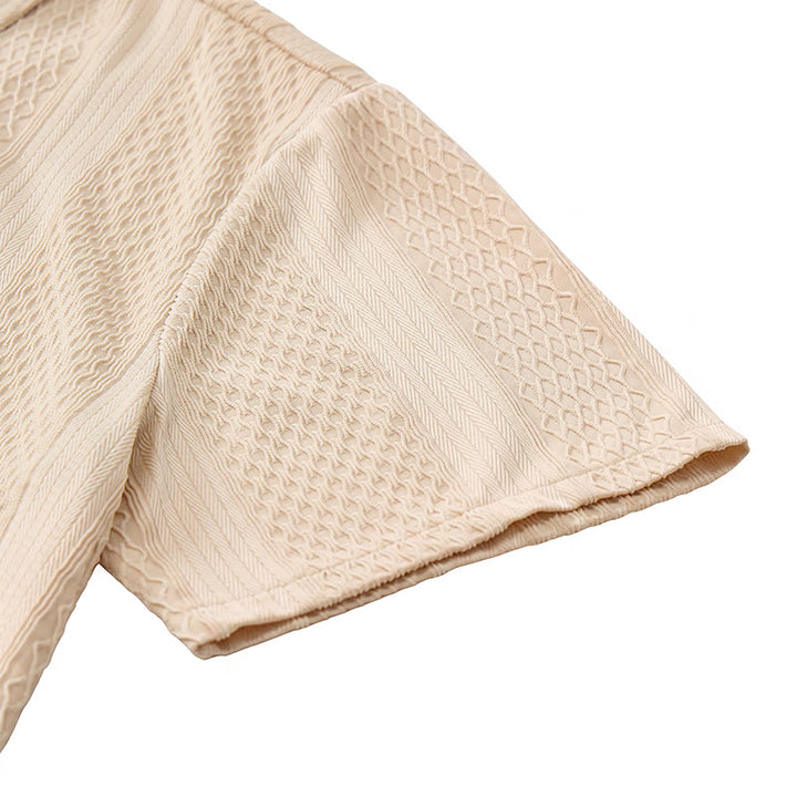Chemise tricotée pour homme, unie, ajourée, agréable au toucher, idéale pour un usage quotidien en ville. - image 12