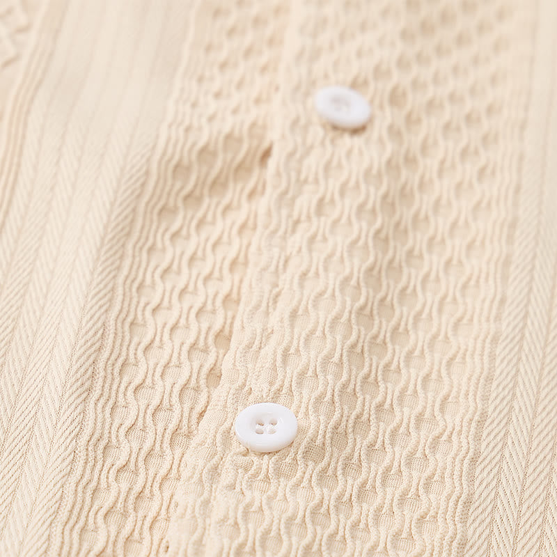 Chemise tricotée pour homme, unie, ajourée, agréable au toucher, idéale pour un usage quotidien en ville. - image 9