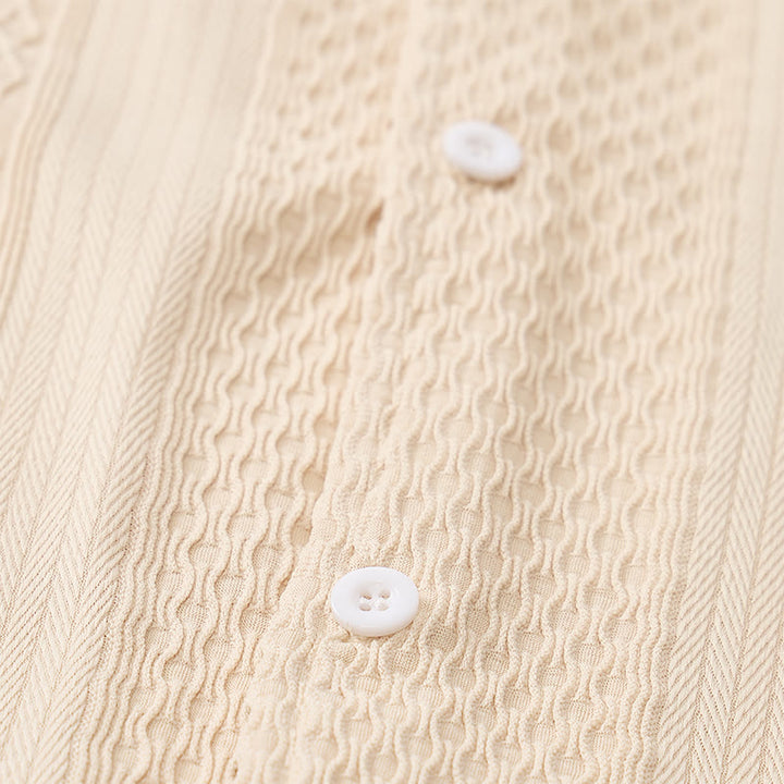 Chemise tricotée pour homme, unie, ajourée, agréable au toucher, idéale pour un usage quotidien en ville. - image 9