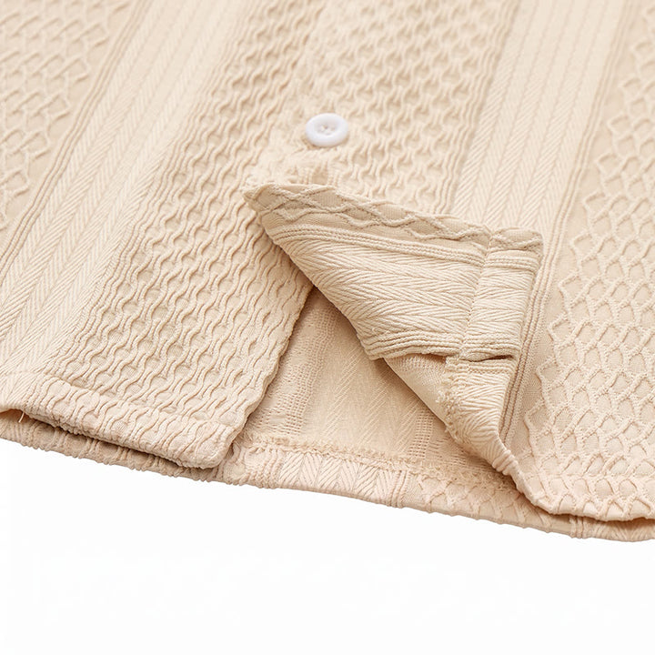 Chemise tricotée pour homme, unie, ajourée, agréable au toucher, idéale pour un usage quotidien en ville. - image 11
