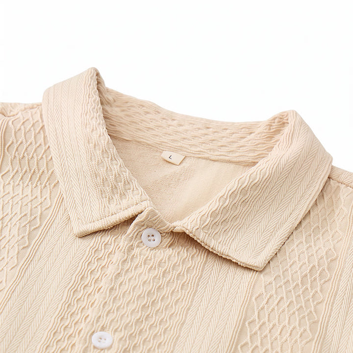 Chemise tricotée pour homme, unie, ajourée, agréable au toucher, idéale pour un usage quotidien en ville. - image 8
