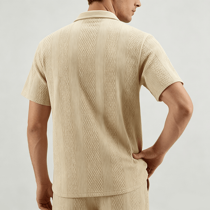 Chemise tricotée pour homme, unie, ajourée, agréable au toucher, idéale pour un usage quotidien en ville. - image 3