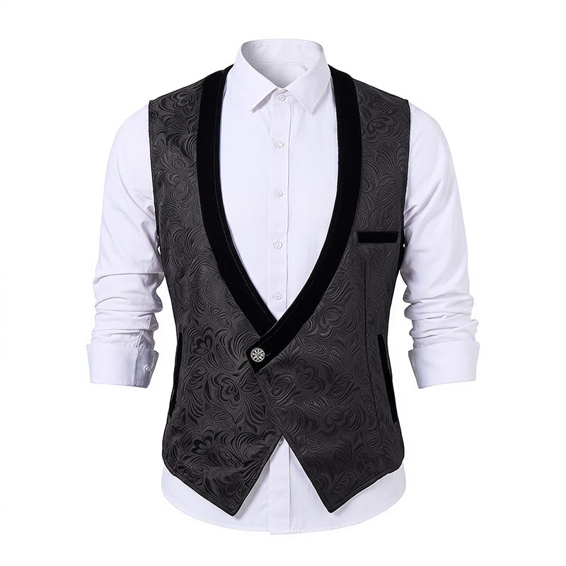 Gilet de costume élégant pour homme, style steampunk, à un bouton - image 9