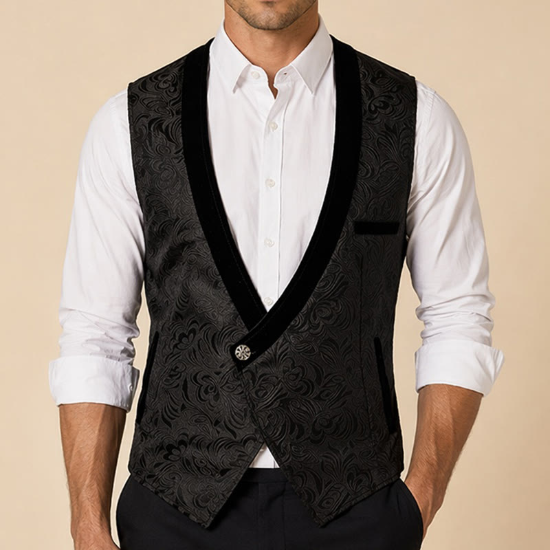 Gilet de costume élégant pour homme, style steampunk, à un bouton - image 1