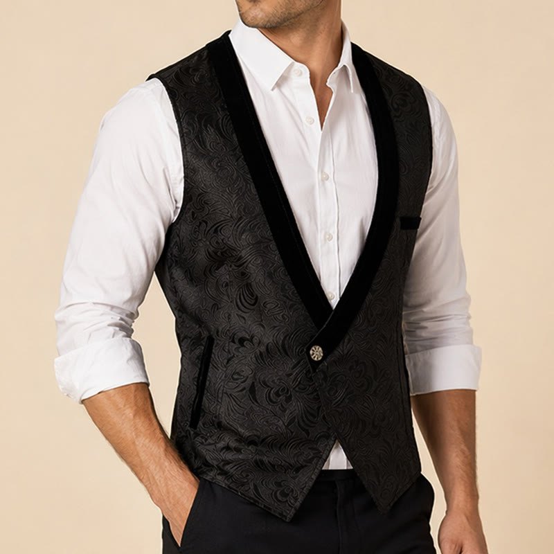 Gilet de costume élégant pour homme, style steampunk, à un bouton - image 3