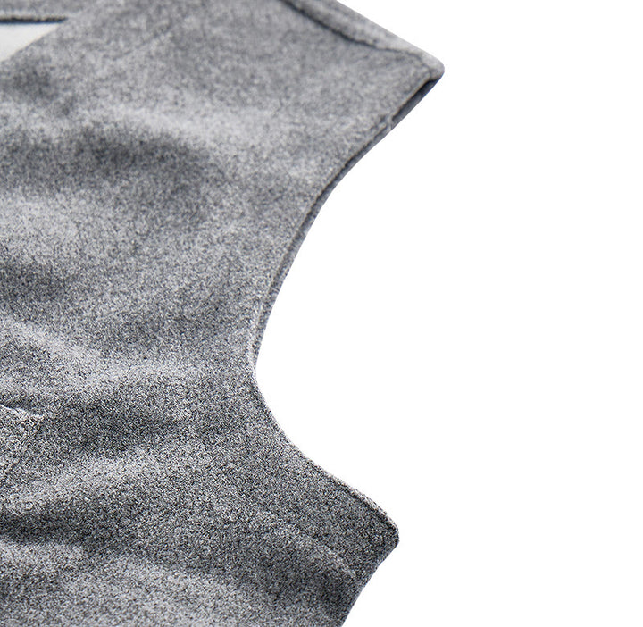 Gilet de costume classique pour homme, 4 poches, en laine mélangée - image 9