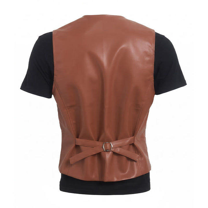 Gilet en cuir pour homme, quatre saisons, décontracté et élégant, à superposer - image 13