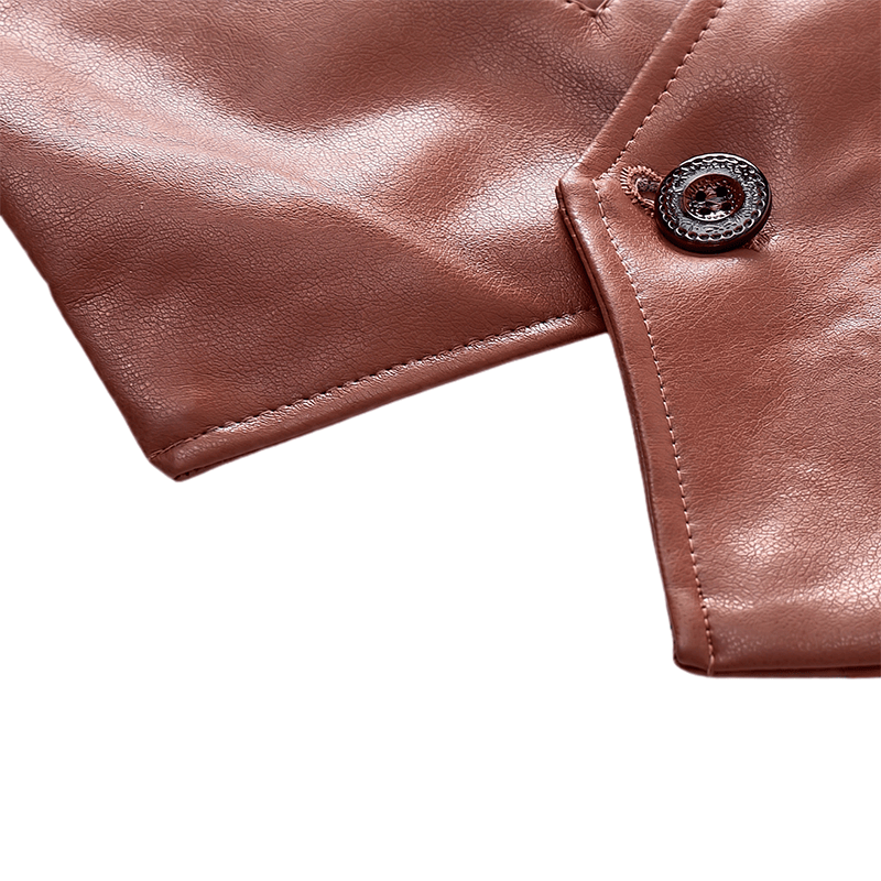 Gilet en cuir pour homme, quatre saisons, décontracté et élégant, à superposer - image 11