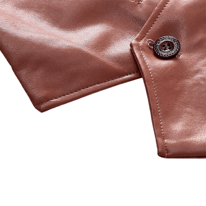 Gilet en cuir pour homme, quatre saisons, décontracté et élégant, à superposer - image 11