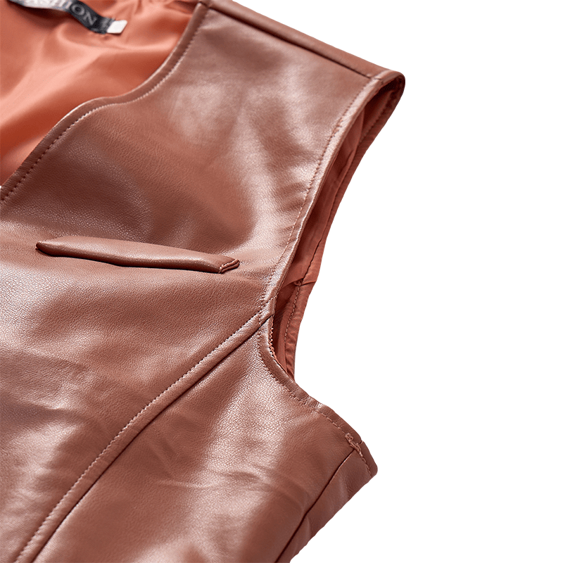 Gilet en cuir pour homme, quatre saisons, décontracté et élégant, à superposer - image 6