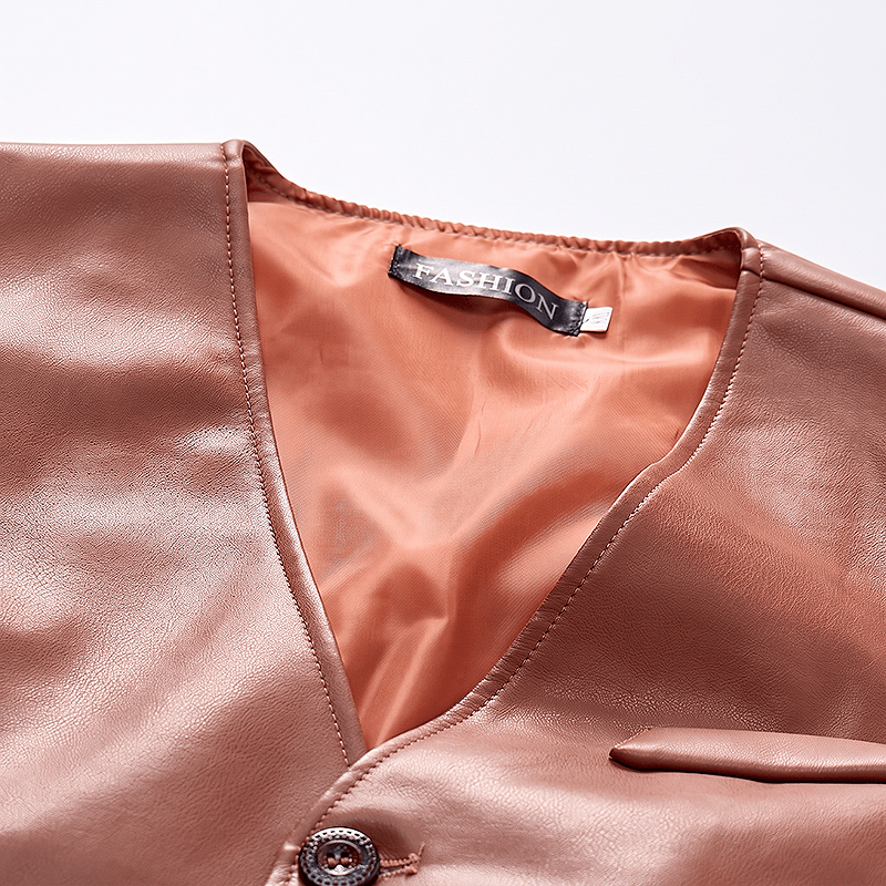 Gilet en cuir pour homme, quatre saisons, décontracté et élégant, à superposer - image 5