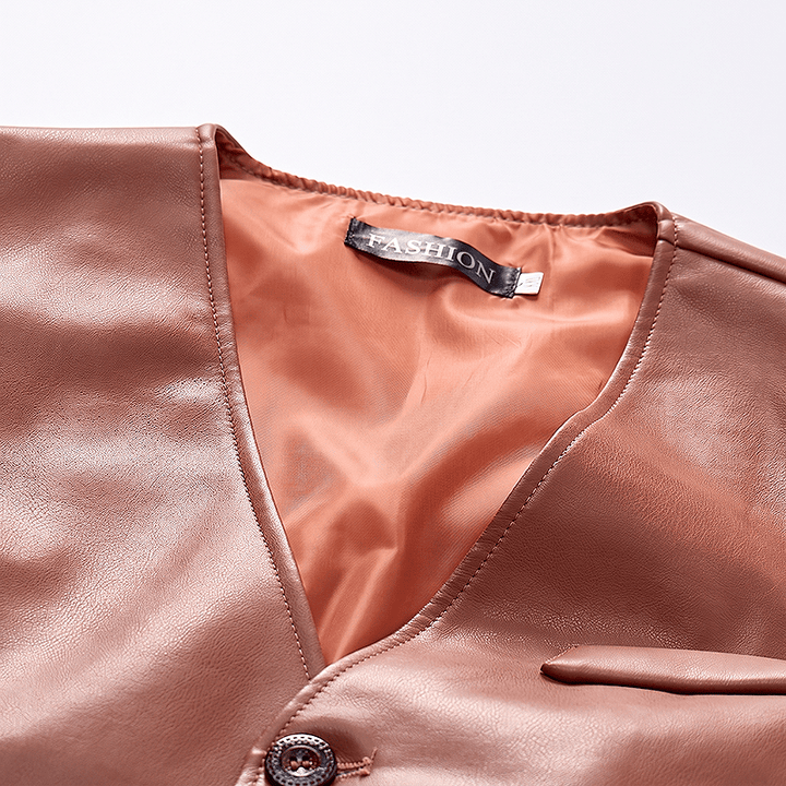 Gilet en cuir pour homme, quatre saisons, décontracté et élégant, à superposer - image 5