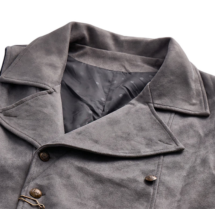 Gilet de costume rétro croisé pour homme avec chaîne en bronze - image 10