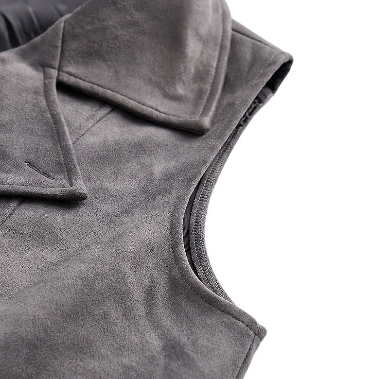 Gilet de costume rétro croisé pour homme avec chaîne en bronze - image 14