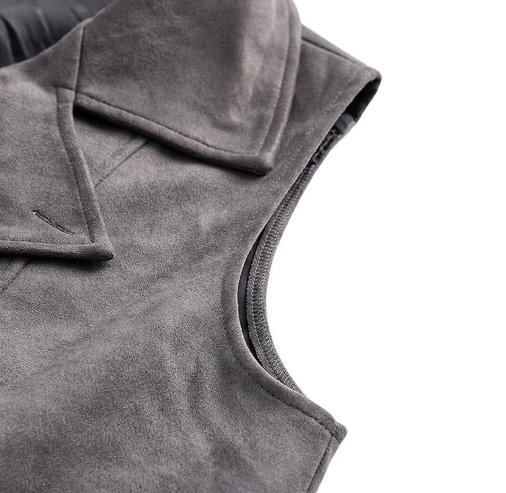 Gilet de costume rétro croisé pour homme avec chaîne en bronze - image 14
