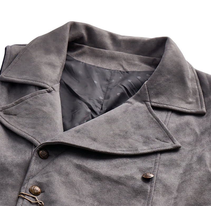 Gilet de costume rétro croisé pour homme avec chaîne en bronze - image 10