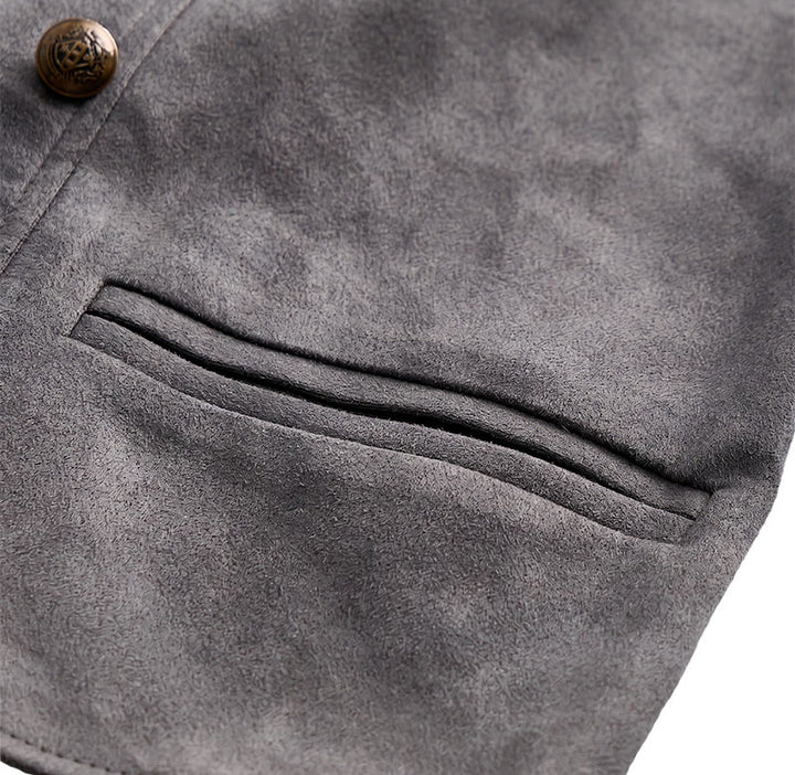 Gilet de costume rétro croisé pour homme avec chaîne en bronze - image 12