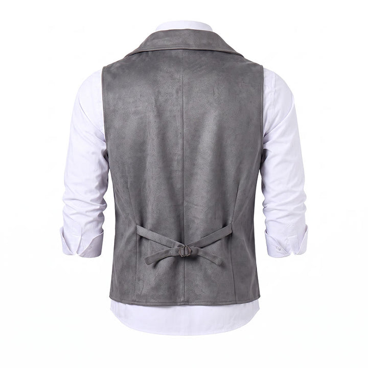 Gilet de costume rétro croisé pour homme avec chaîne en bronze - image 16