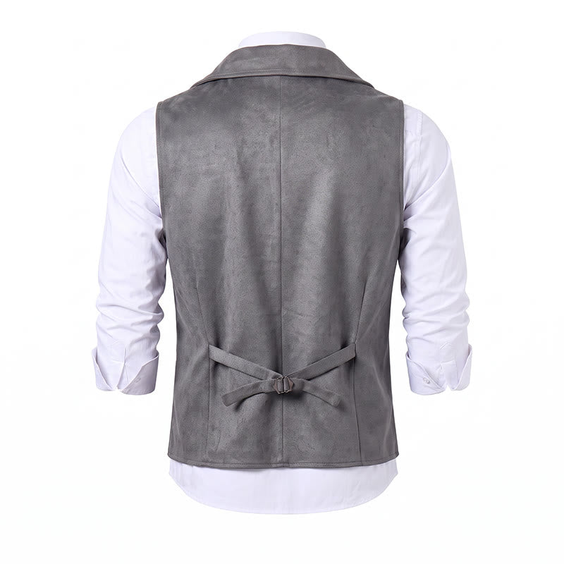 Gilet de costume rétro croisé pour homme avec chaîne en bronze - image 16