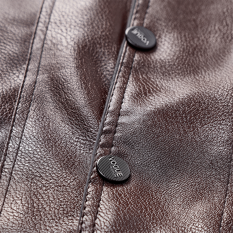 Gilet en cuir pour homme, 2 styles : épais ou fin, avec poches zippées - image 6