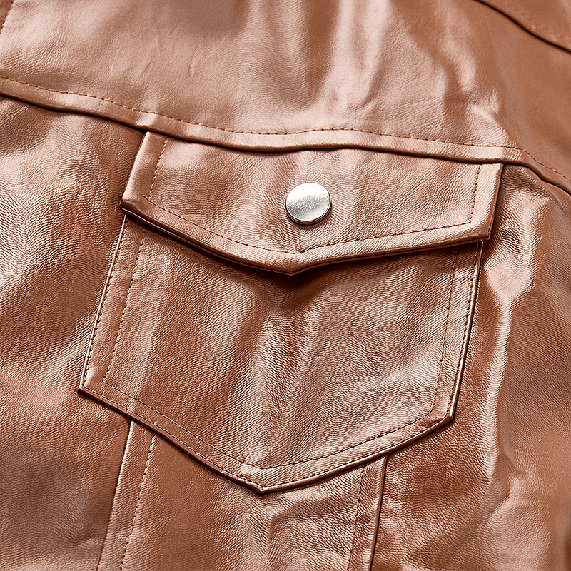 Gilet en cuir pour homme avec poches à rabat, style motard décontracté - image 6