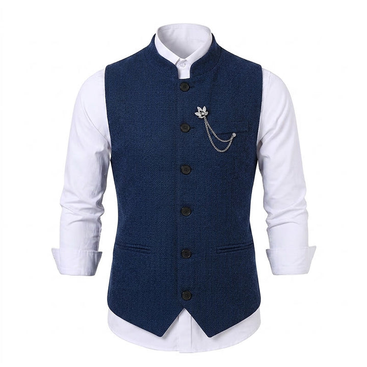 Gilet de costume vintage en tweed pour homme avec broche à chaîne royale - image 17