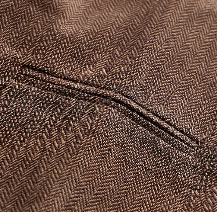 Gilet de costume vintage en tweed pour homme avec broche à chaîne royale - image 10