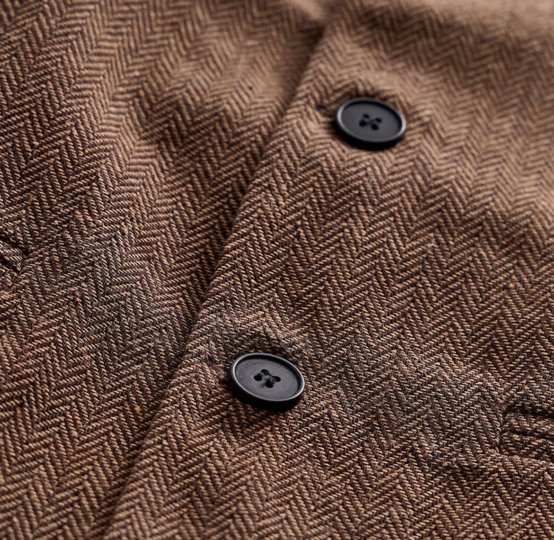Gilet de costume vintage en tweed pour homme avec broche à chaîne royale - image 9