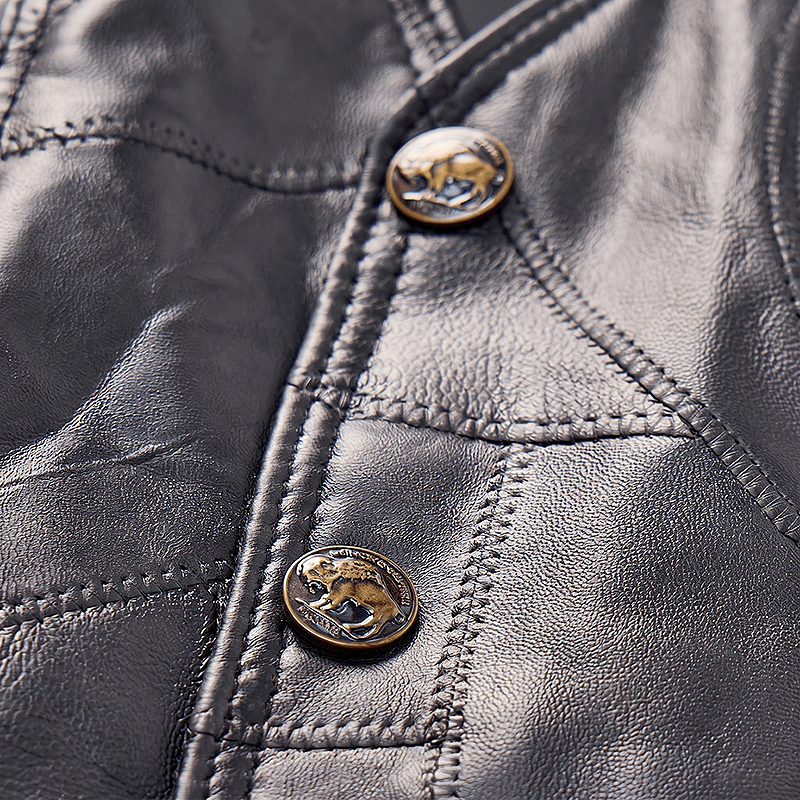 Gilet de motard punk en cuir à cordon latéral pour homme - image 5