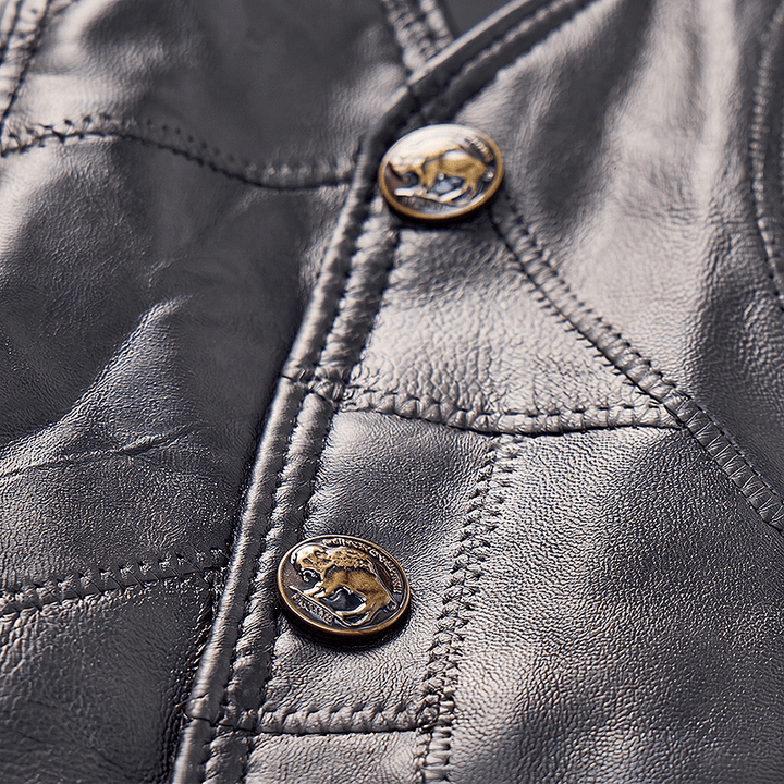 Gilet de motard punk en cuir à cordon latéral pour homme - image 5
