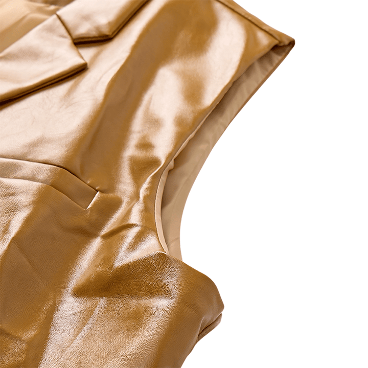 Gilet en cuir à revers cranté style western vintage pour homme - image 8