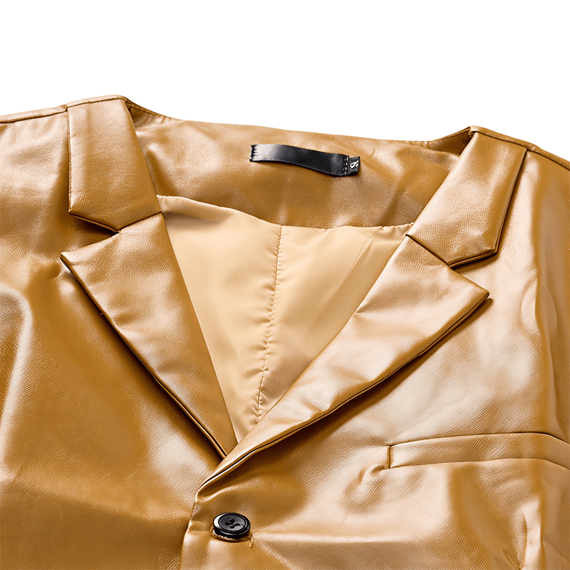 Gilet en cuir à revers cranté style western vintage pour homme - image 7