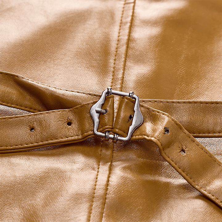 Gilet en cuir à revers cranté style western vintage pour homme - image 12