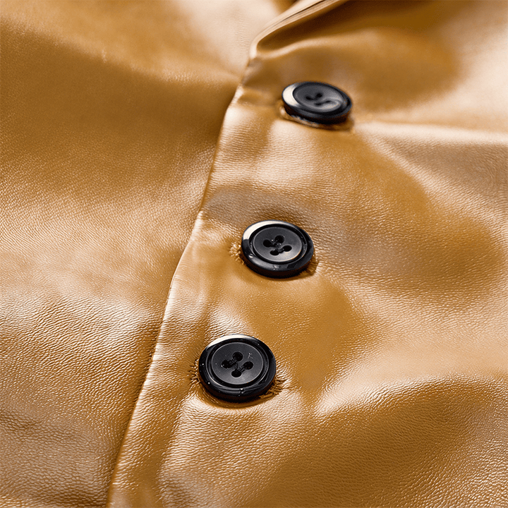 Gilet en cuir à revers cranté style western vintage pour homme - image 9
