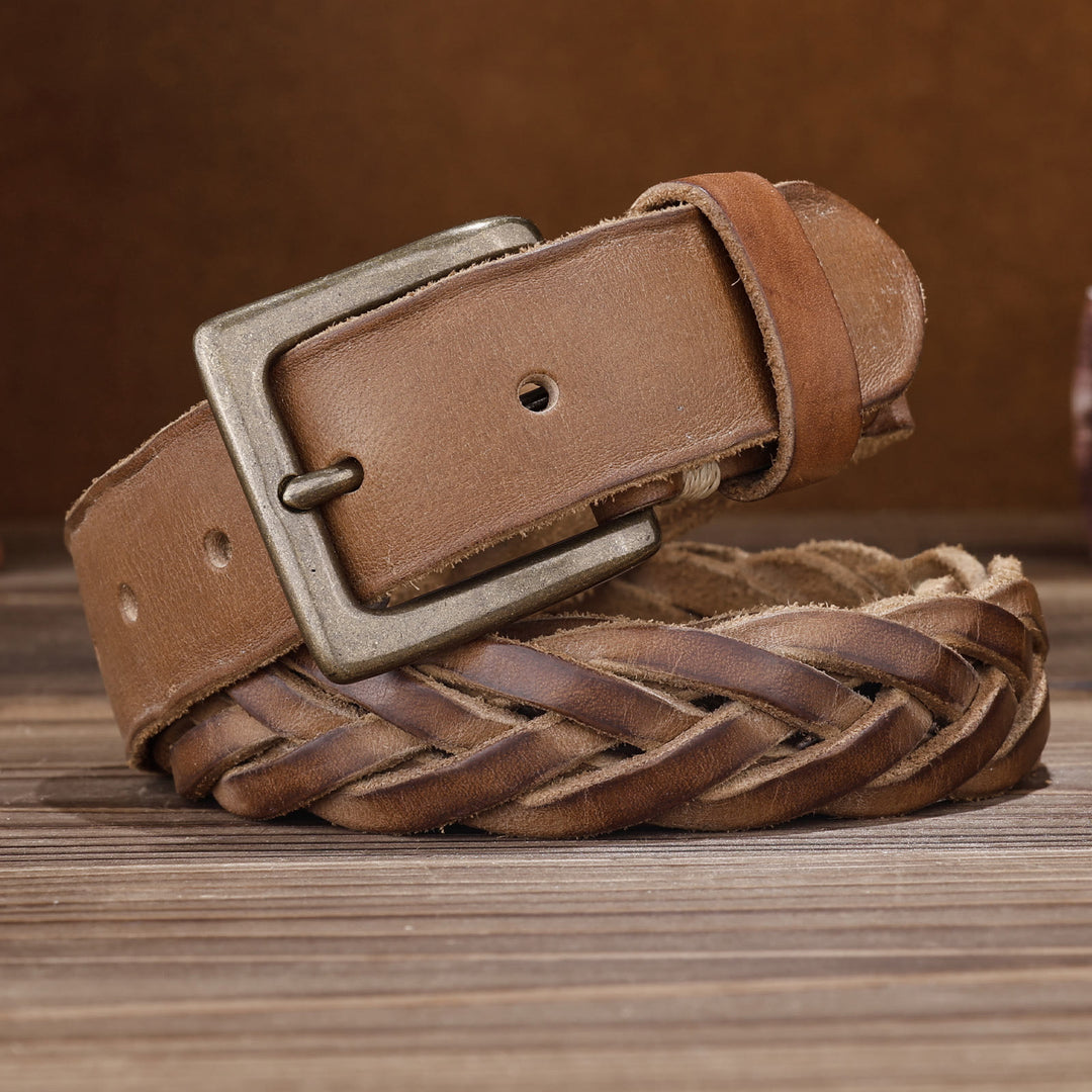 Ceinture en cuir tressé à la main sans trou - image 4