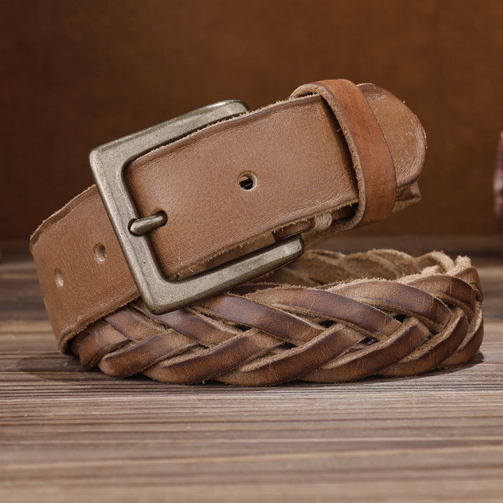 Ceinture en cuir tressé à la main sans trou - image 4
