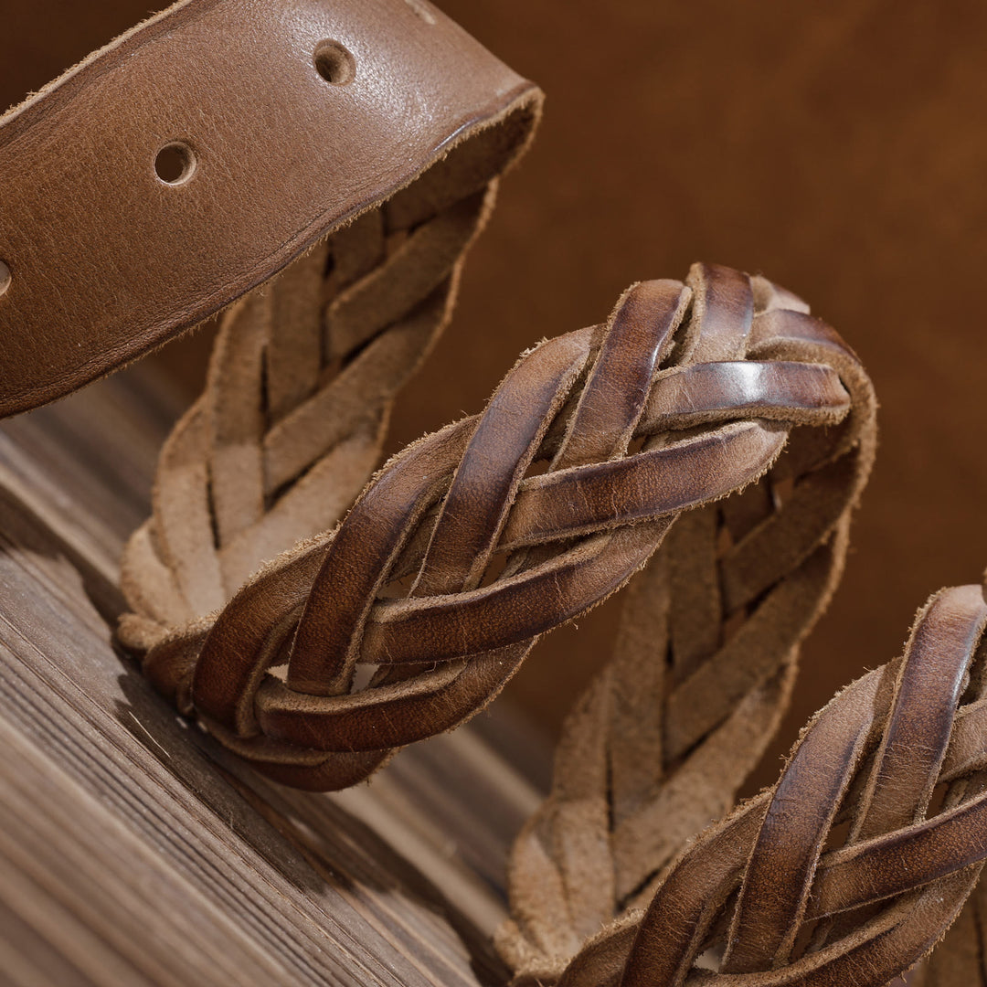 Ceinture en cuir tressé à la main sans trou - image 6