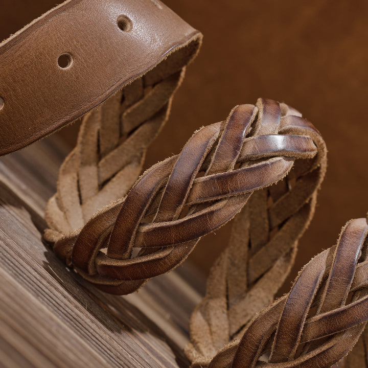 Ceinture en cuir tressé à la main sans trou - image 6
