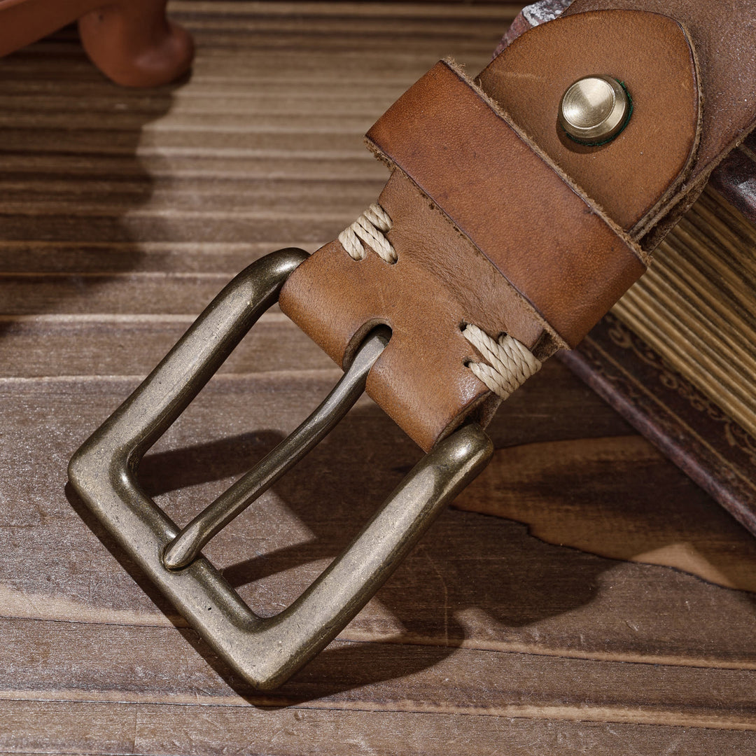 Ceinture en cuir tressé à la main sans trou - image 5