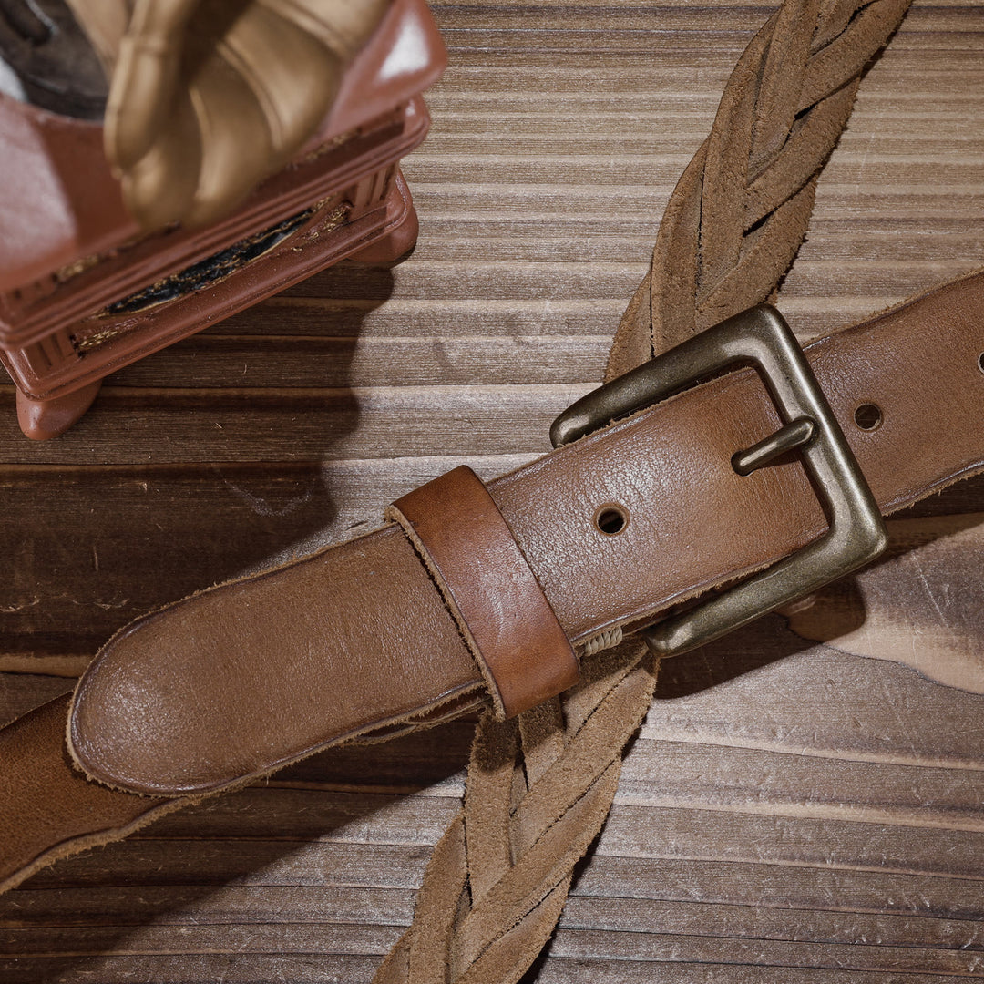 Ceinture en cuir tressé à la main sans trou - image 7