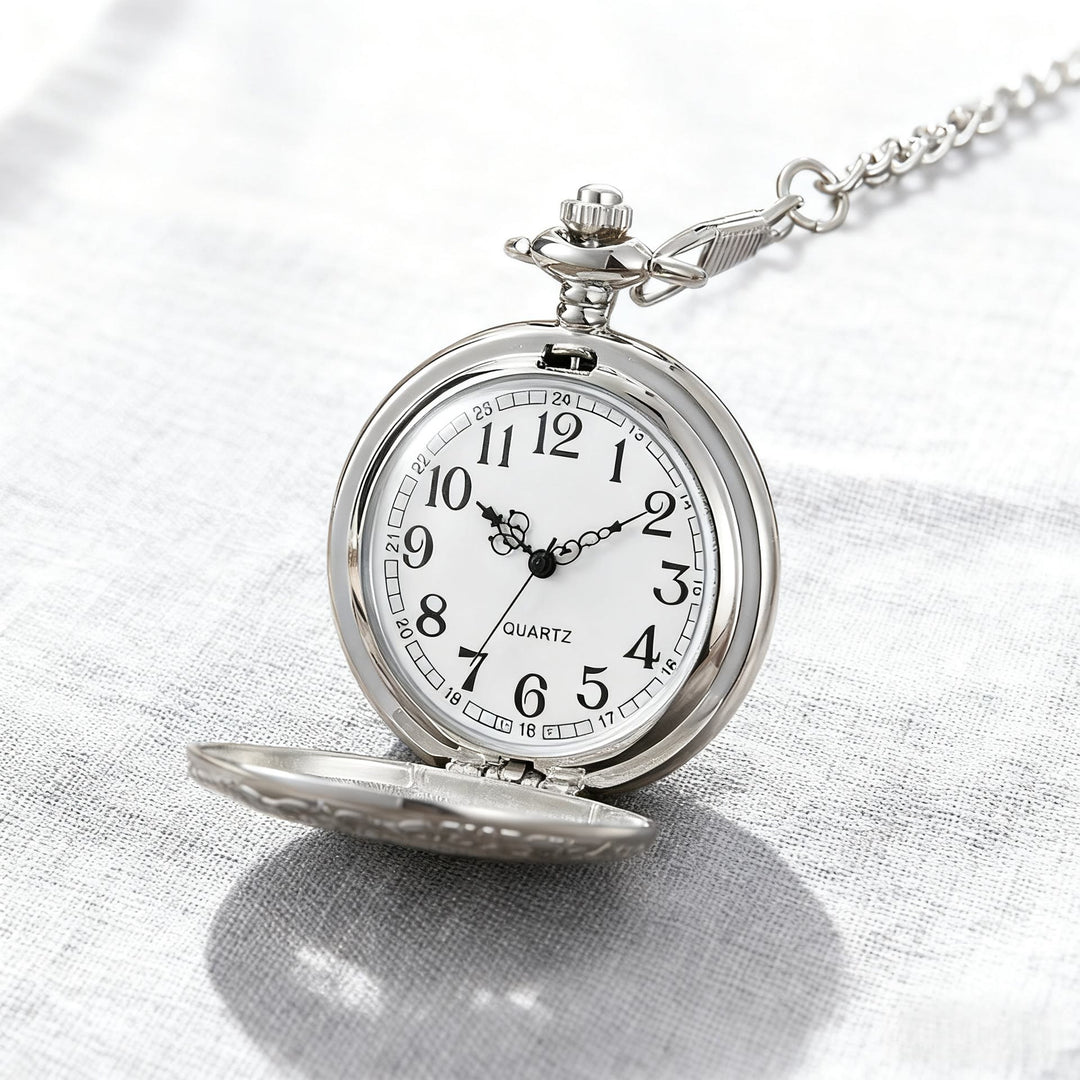 Montre de poche vintage gravée, un héritage intemporel - Argent - image 5