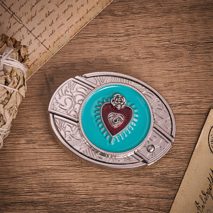 Ceinture en cuir avec boucle de couteau pliant dissimulée en émail turquoise rose et œil protecteur - image 10