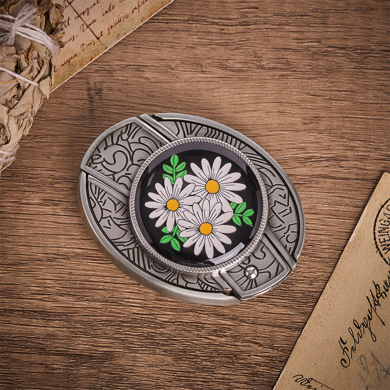 Ceinture en cuir avec boucle de couteau pliant dissimulé White Daisy Daydream - image 9