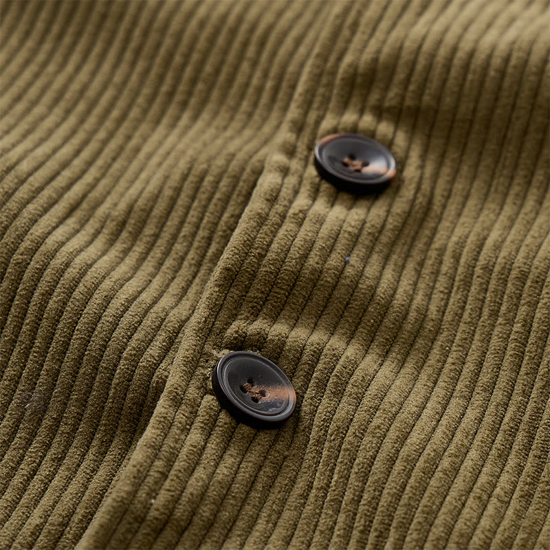Gilet de costume minimaliste en velours côtelé à col en V, style rétro Ivy League - image 9
