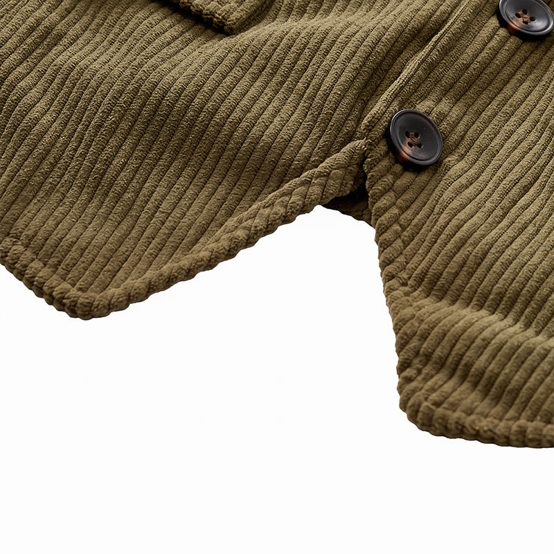 Gilet de costume minimaliste en velours côtelé à col en V, style rétro Ivy League - image 11