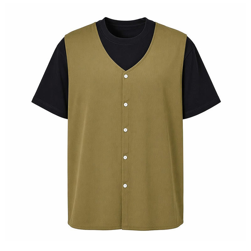 Gilet d'été simple pour homme en coton et lin uni - image 11